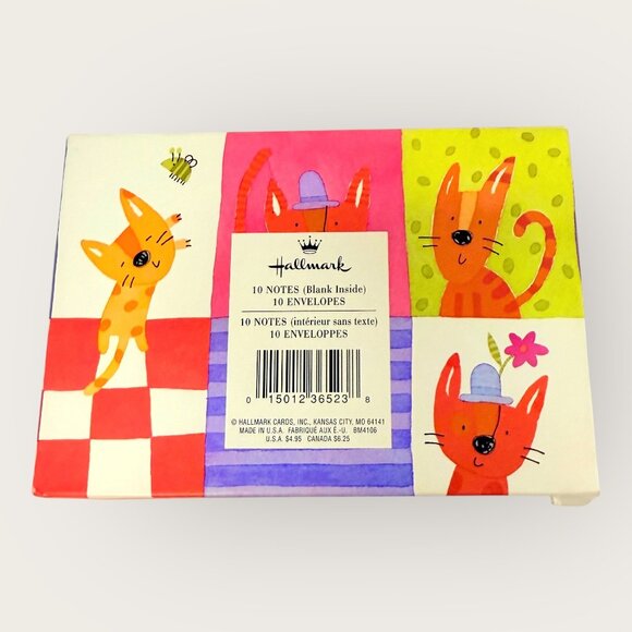 Hallmark Cat Themed Note Card Set Blank Inside Includes 10 Cards 10 Envelopes - Picture 2 of 3